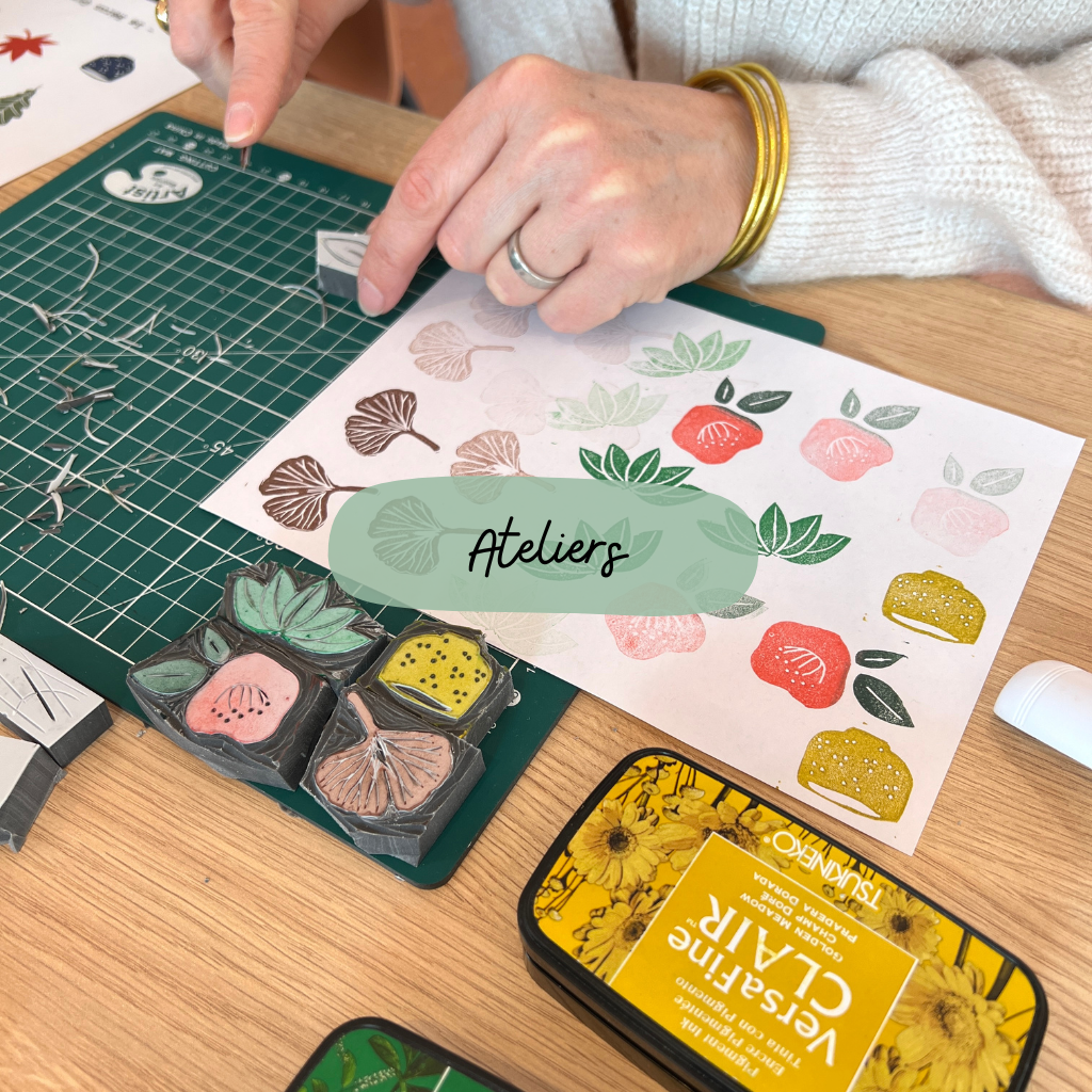 Atelier DIY Strasbourg Paris création gravure de tampons avec Le Héron Graveur