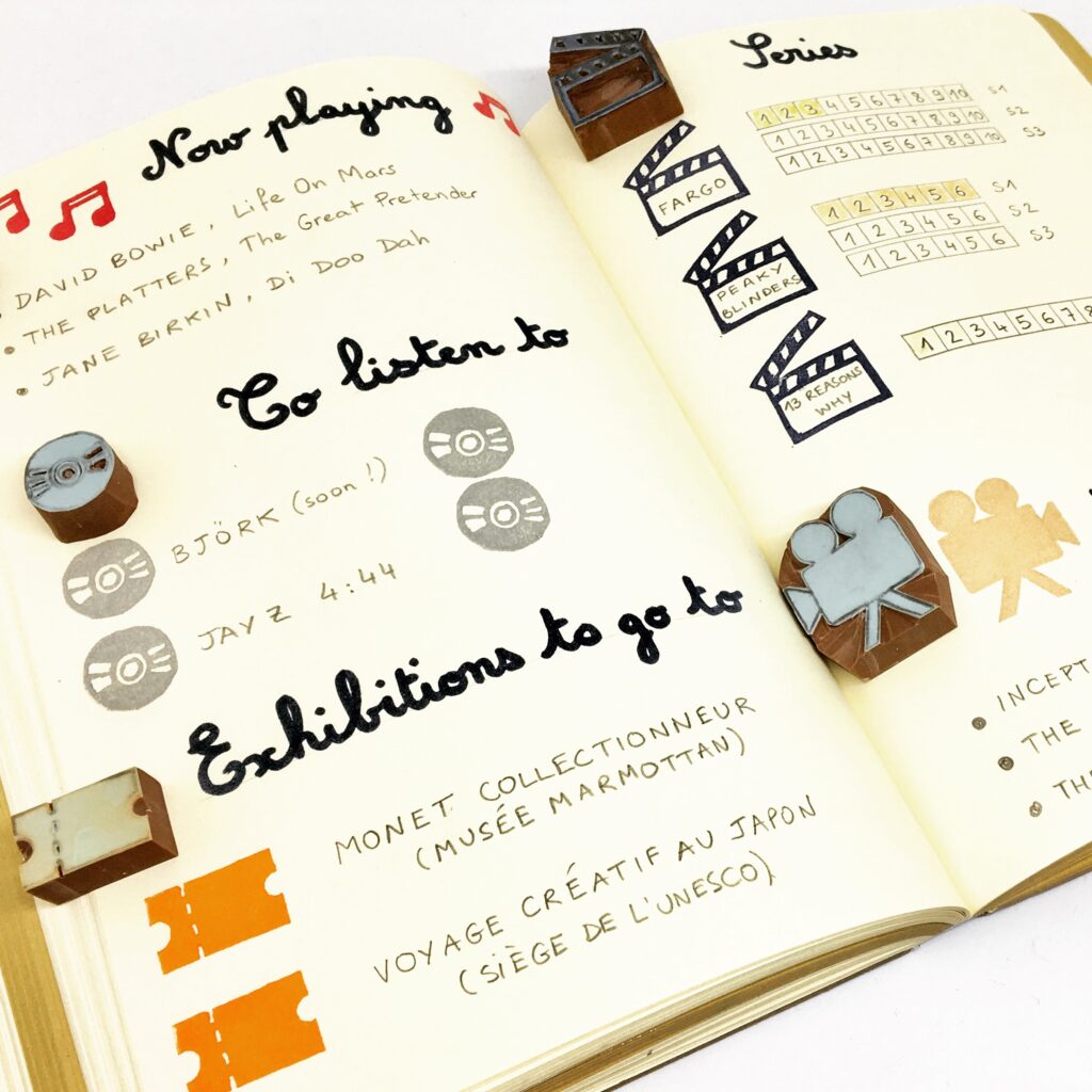 Page bullet journal sorties films expos