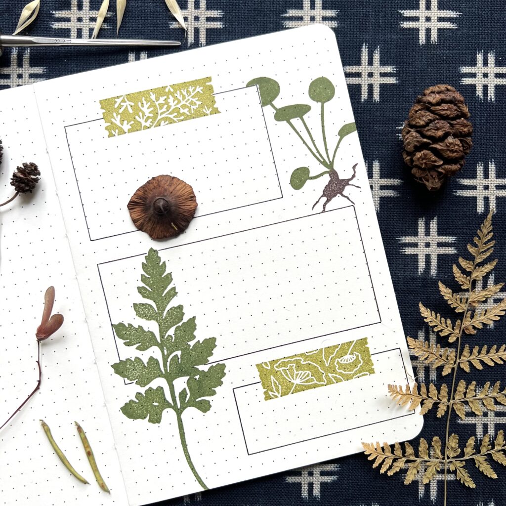 Bullet journal page végétale fougère