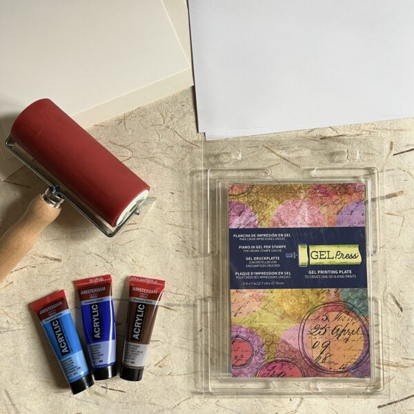 Tampon En Gel Avec Pinceau Réutilisable - Pour Impressions Artistiques, Scrapbooking, Thérapie - Facile à Utiliser
