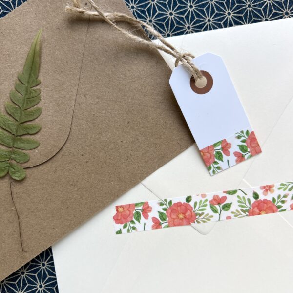 Masking tape printemps fleurs rouges