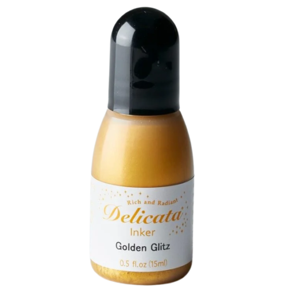 Bouteille d'encre pour recharger un encreur Delicata doré Golden glitz