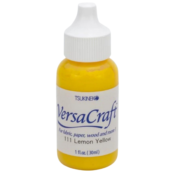 Recharge d'encre jaune VersaCraft Lemon yellow en bouteille marque japonaise Tsukineko