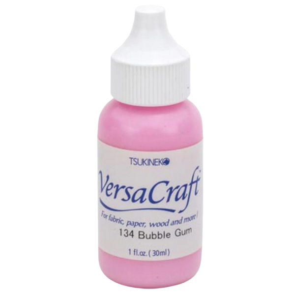 Recharge d'encre VersaCraft rose Bubble Gum en bouteille marque Tsukineko