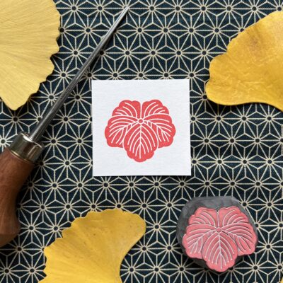 Tampon sceau japonais paulownia, kamon