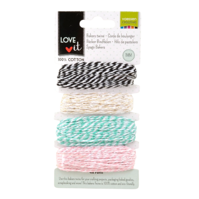 Ficelles Baker Twine 100% coton – Couleurs douces