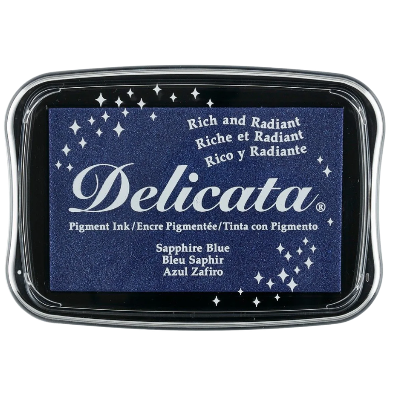 Encre Delicata bleu saphir pour tampons