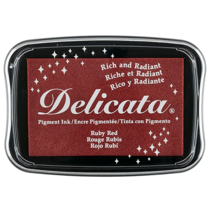 Encreur Delicata rouge rubis pour tampons