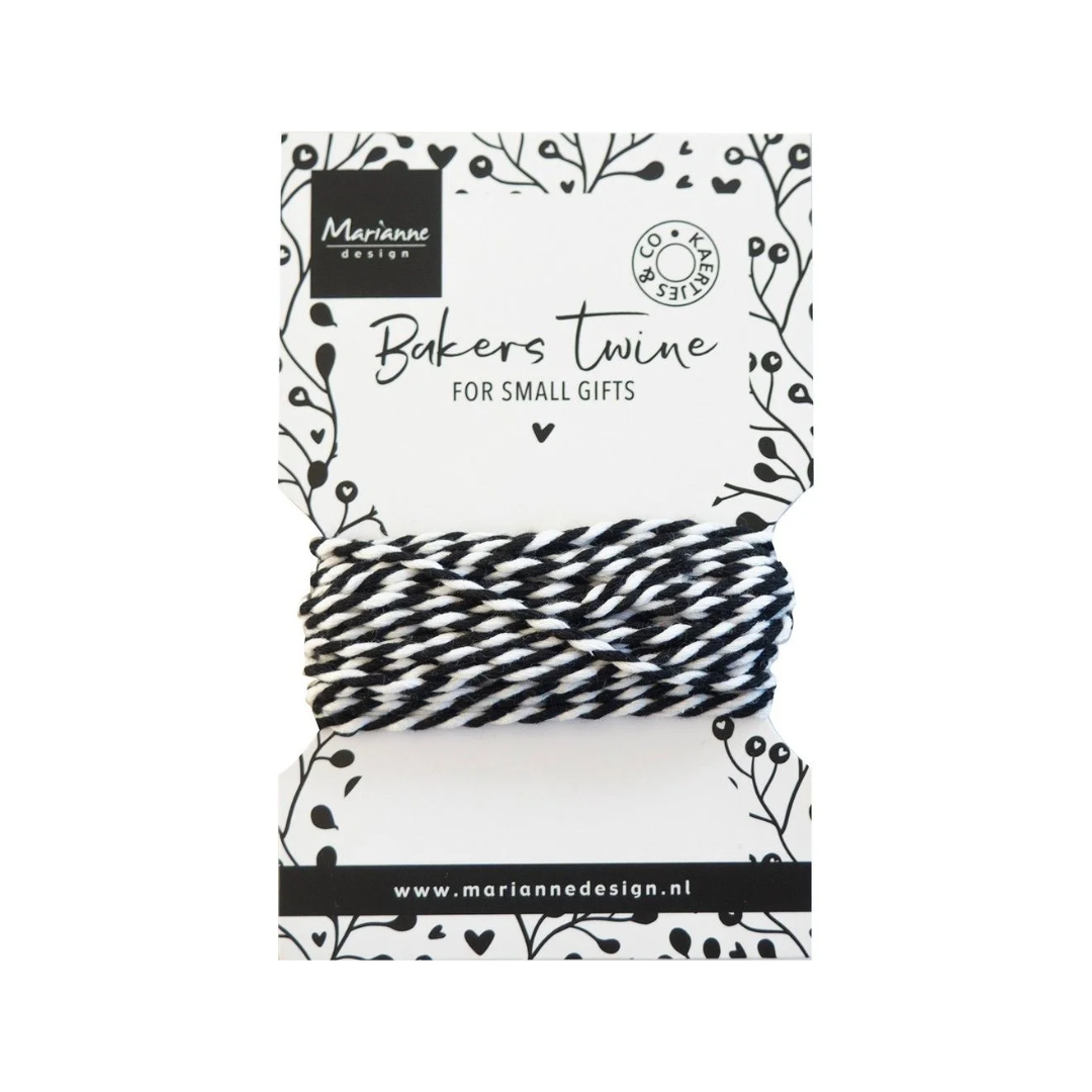 Ficelle baker twine noir et blanc pour emballage cadeau